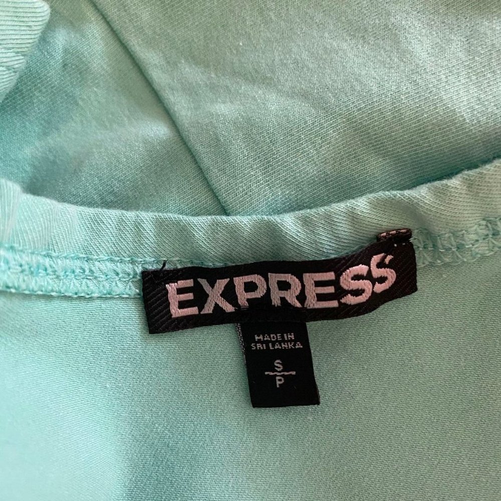 Express Green Fit & Flare Skater Sleeveless Dress - Picture 7 of 8